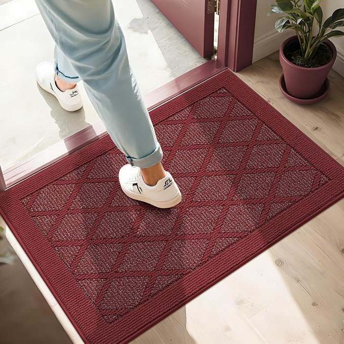 COSY HOMEER Non-Slip Door Mat 24"x36", Entryway Rugs Low Profile Absorbent Dirt by COSYHOMEER