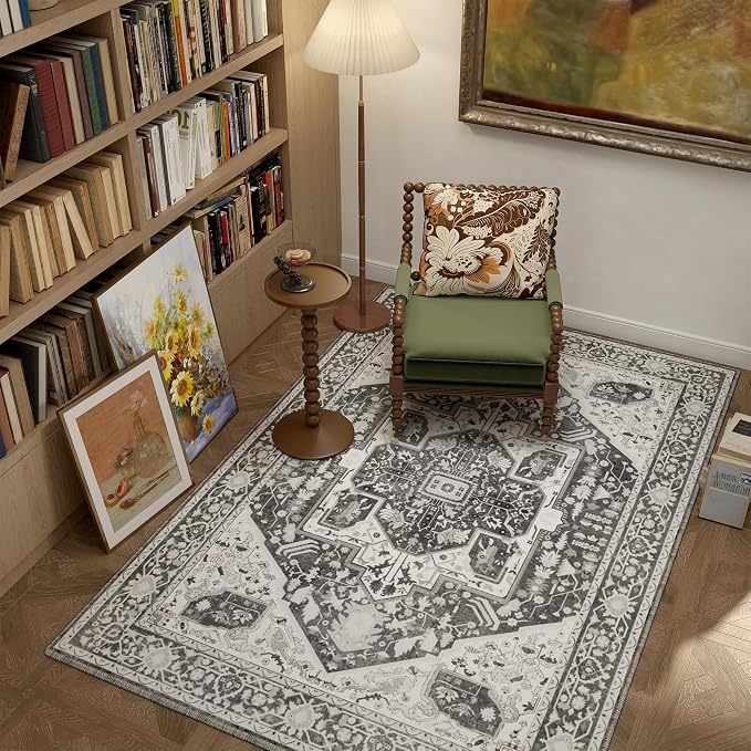 EnHomee 4x6 Washable Area Rugs for Bedroom, Boho Vintage Rugs, Foldable Area - Image 7