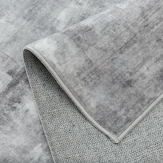 5x7 Washable Area Rug Grey Abstract Modern Living Room Bedroom Throw Rug Non - Image 6