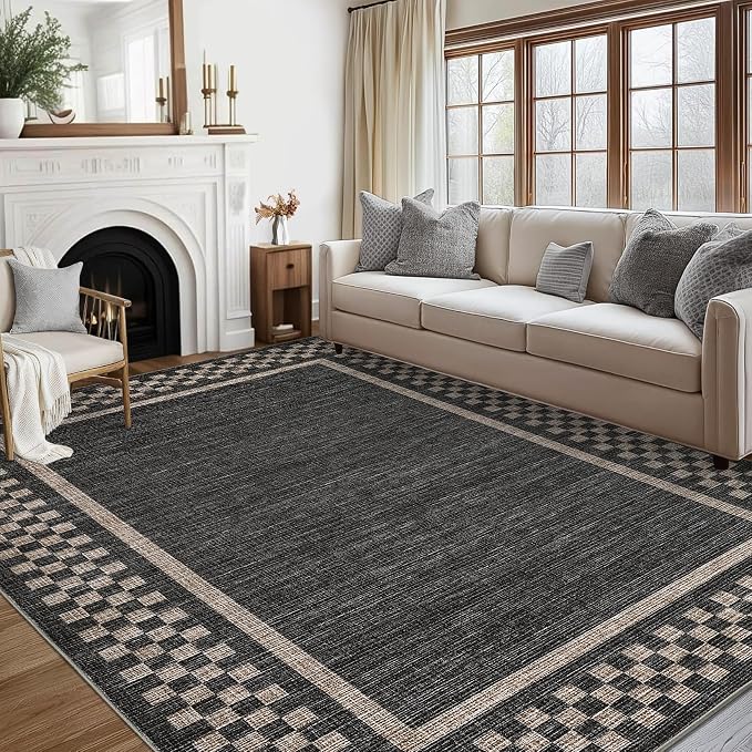 GarveeHome 4x6 Rug Small Washable Living Room Rug Modern Bordered Area Rugs - Image 9