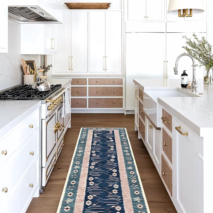Washable Area Rug. Modern Farmhouse. Vintage. Turkish. Bohemian. Distressed. - Image 2