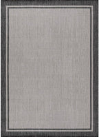 CAMILSON Indoor Outdoor Rug, 6x9 Bordered Gray Modern Area Rugs - Image 2