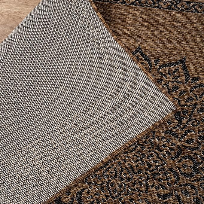 CAMILSON Outdoor Rug 6x9 Medallion Gold Modern Area Rugs - Image 5