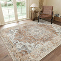 GENIMO 6x9 Area Rugs for Living Room, Non Slip Machine Washable Retro Rugs by GENIMO