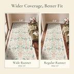 Bavni 2'6''x6 Runner Rug, Microfiber Washable Non-Slip Vintage Floral Rugs - Image 9