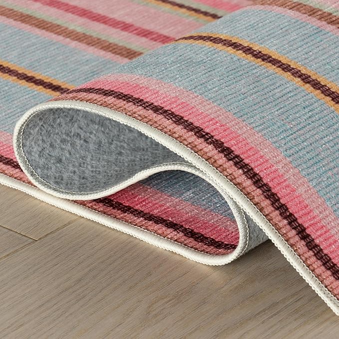 Dash & Albert Jamaica Stripe Multi Machine Washable Rug, Runner-2.5 X 8 Feet - Image 5
