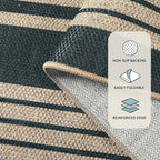 Lahome Striped Easy Jute Front Door Mat, 2x3 Washable Kitchen Rug Small Indoor - Image 4