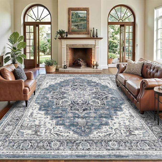 8x10 Area Rugs for Living Room Ultra-Soft Washable Rug Vintage Distressed Boho - Image 2