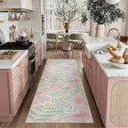 Floral Runner Rug 3x8 Washable Hallway Pink Bedroom Non Slip Cute Long Kitchen - Image 5