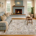 Moss 5x7 Living Room Area Rug, Vintage Washable Rug by HazoHaus