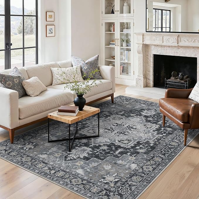 5x7 Area Rugs for Living Room, Machine Washable Rug, Non Slip Vintage Rugs - Image 3