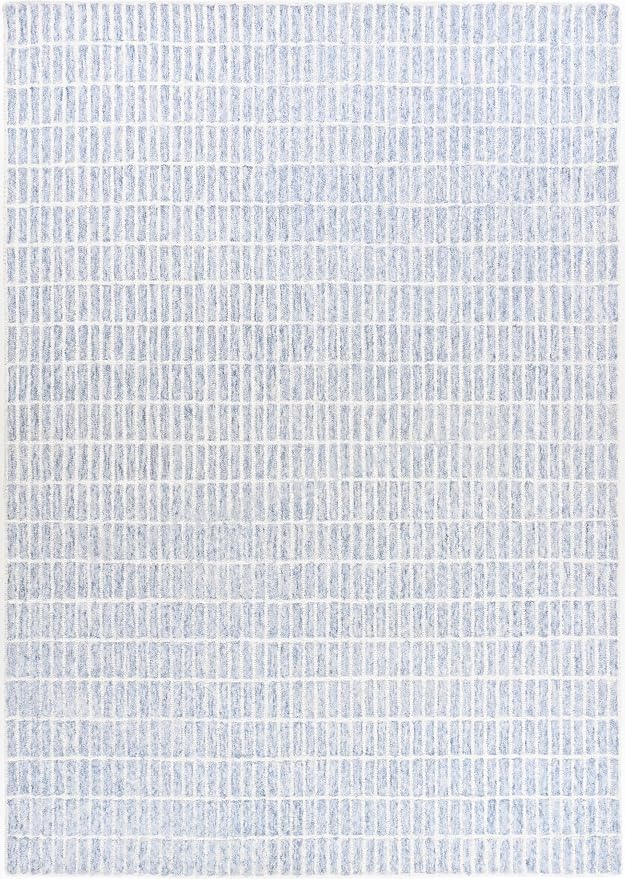 Hand-Tufted 100% Wool Area Rug – Unique Modern Geometric Grid Pattern, Soft by RestorationandRenovation