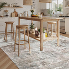 Abstract Rug 8x10 Large Living Room Rugs Neutral Modern Washable Area Rugs - Image 9