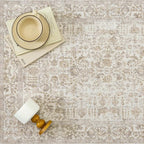 Light Brown Area Rug 8x10 Machine Washable Large Vintage Living Room Distressed - Image 8