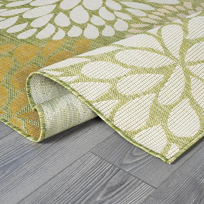 Beverly Rug Outdoor Rug 9x12 Modern Exotic Tropical Leaf Area Rugs - Image 4