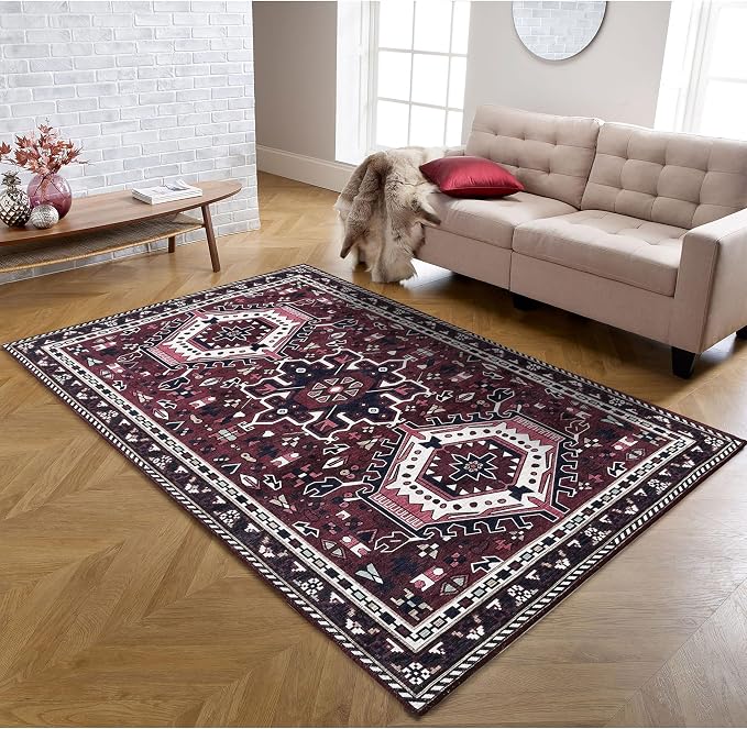 Fame Living Washable Area Rug. Modern Farmhouse. Vintage. Turkish. Bohemian. - Image 6