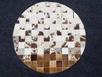 Handmade Pure Cowhide Round Leather Rug - Image 2