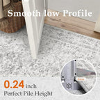 Grey 3x4 Entryway Rug Vintage Area Carpet Indoor Kitchen Washable Neutral Door - Image 3