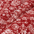 Christmas Area Rug 5x7 Red Washable Living Room Carpet Retro Distressed Floral - Image 8
