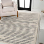 JONATHAN Y Khalil Modern Berber Stripe Cream/Gray Indoor Area Rug, Contemporary by JONATHANY