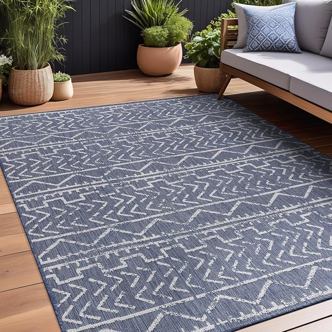 Beverly Rug Waikiki Indoor Outdoor Rug 5x7, Washable Outside Carpet by BeverlyRug