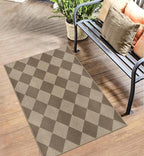 Easy Jute Checkered Entryway Rug, 2.6x4 Brown Modern Indoor Outdoor Doormat - Image 7