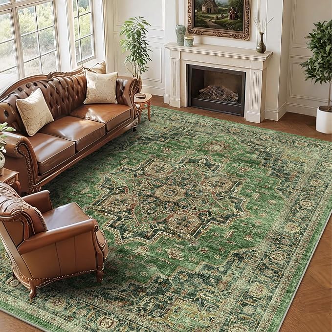 9x12 Large Area Rugs for Living Room Ultra-Soft Washable Rug Vintage Distressed - Image 2