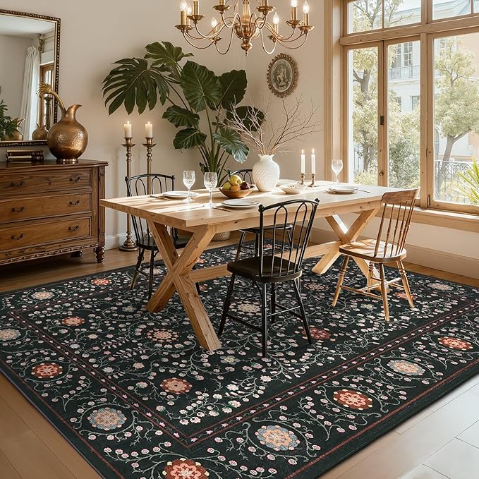 GarveeHome Boho 6x9 Area Rug for Living Room, Floral Vintage Rugs for Bedroom by GarveeHome