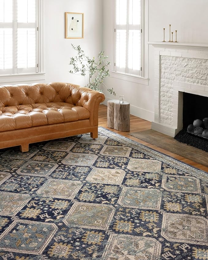 Loloi Jocelyn Collection JOC-02 Navy/Blue 9'-6" x 12'-6" .38" Thick Area Rug by Loloi