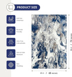 Abani Regal Blue Area Rug for Living Room, Bedroom - Image 2