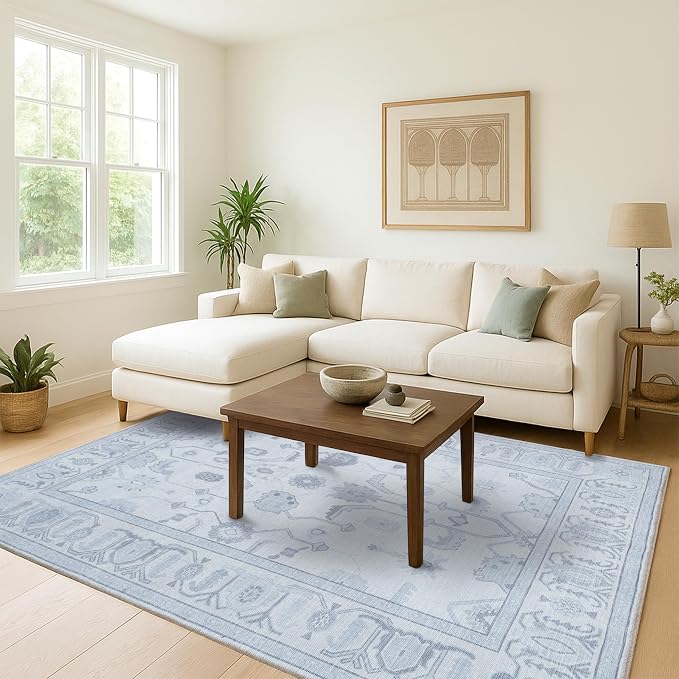 Fame Living Beige Oushak Runner Rug, Modern Runners, Runner - Image 9