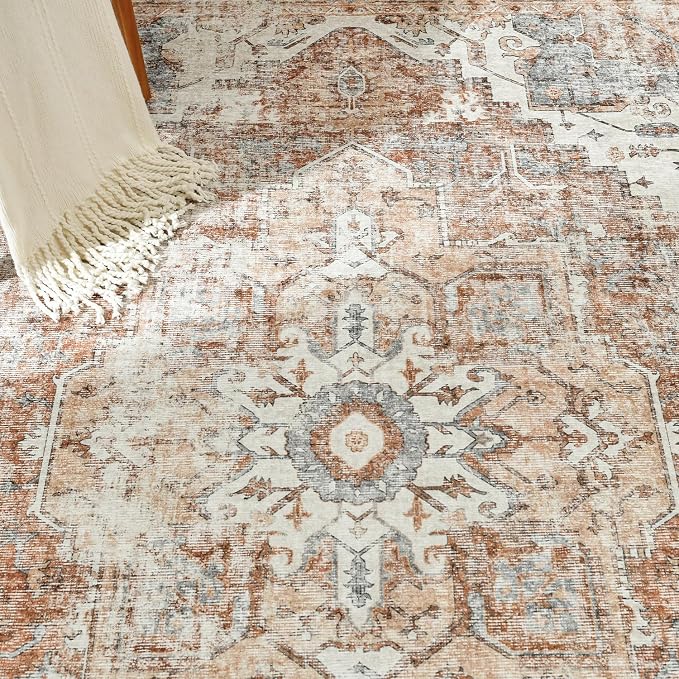 jinchan Kelda Runner Rug 3x10 Vintage Hallway Rug Washable Runner Retro Floor - Image 7