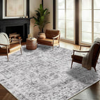 Washable Area Rug 10'x14' Boho Design Non-Shedding Easy Care Ideal by CHAMPLANT