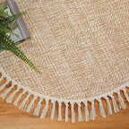 Collive Hand Woven Round Area Rug Soft Cotton Machine Washable Carpet 4ft - Image 4