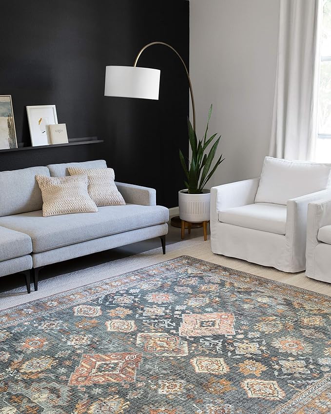 Loloi Skye Collection SKY-10 Sea/Rust 2'-0" x 5'-0" Accent Rug by Loloi