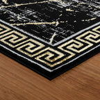 GLORY RUGS Area Rugs Marble 2x7 Black Gold Carpet Modern Abstract Rug Living - Image 6