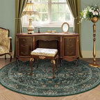6ft Round Area Rugs for Living Room, Washable Floral Circle Rug Non Slip Low - Image 5