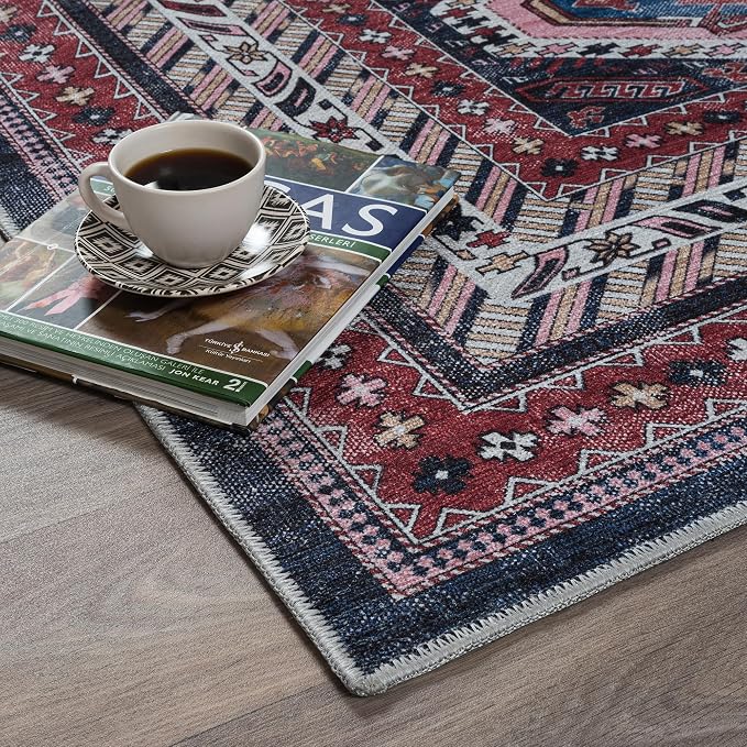 Fame Rugs Turkish Rug. Washable Vintage Oriental Antique Inspired Traditional - Image 8