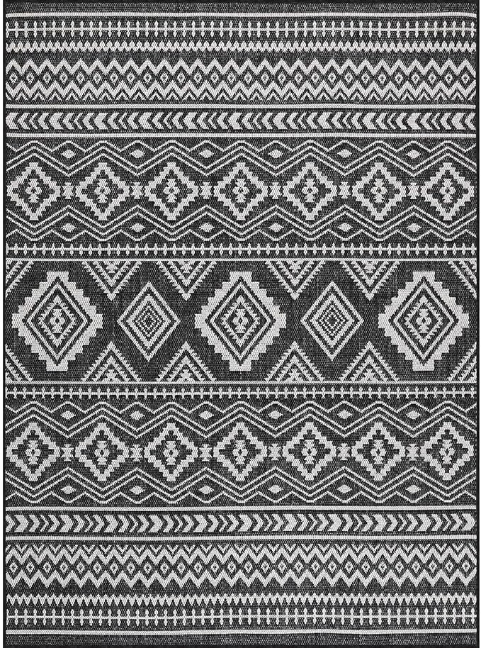 Beverly Rug Waikiki Boho Indoor Outdoor Rug 10x14, Washable Outside Carpet - Image 2