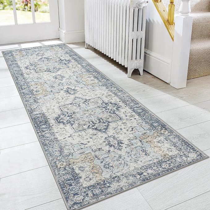 GENIMO Runner Rug 2x12, Non Slip Vintage Hallway Runner Rugs, Low Pile by GENIMO