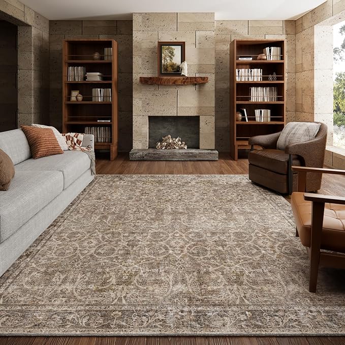 8x10 Washable Area Rugs Ultral Soft Non-Slip Stain Resistant Vintage Boho Large by NoiFamo