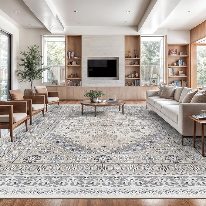 zesthome 12x15 Area Rugs, Large Washable Rug, Ultra-Thin Stain Resistant Rugs by Zesthome