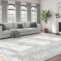 Neutral Area Rugs 8x10 for Living Room Vintage Rug Boho Floral Modern Washable by Deerly