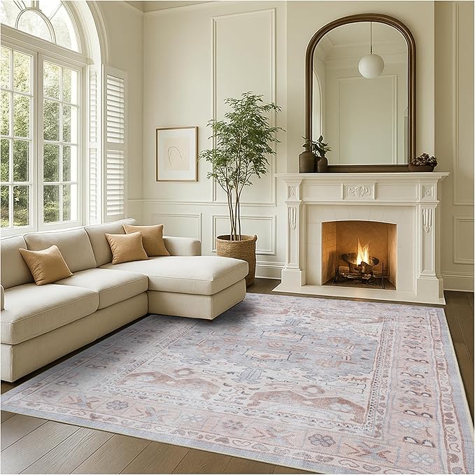 Turkish Rug. Washable Vintage Oriental Antique Inspired Traditional Doormat - Image 9