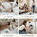 Bavni 3x5 Area Rug for Living Room Bedroom, Washable Boho Print Vintage - Image 8