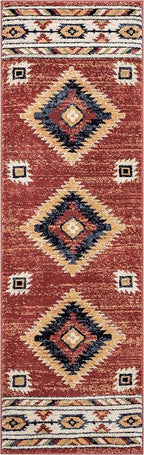 Well Woven Tulsa Lea Crimson Traditional Southwestern Tribal Runner Rug - Image 3