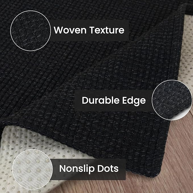 IOHOUZE Washable Area Rug 4x6 Non Slip Rubber Backed Woven Rugs - Image 6