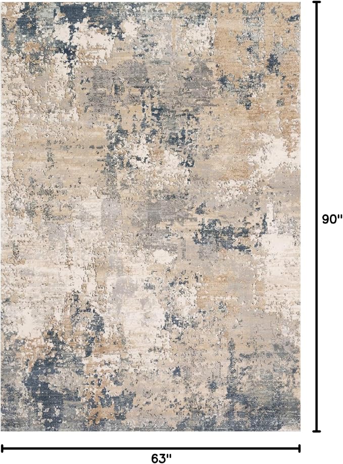 Loloi Teagan Collection TEA-06 Sand/Mist 5'-3" x 7'-6" Area Rug, Soft Neutral - Image 2