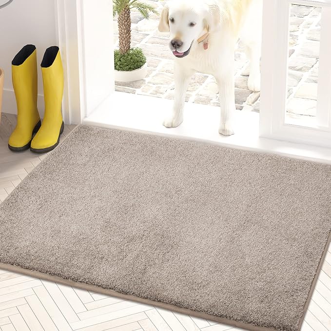 PURRUGS Dirt Trapping Door Mat 24" x 35.5", Non-Slip Machine Washable Entry Rug by PURRUGS