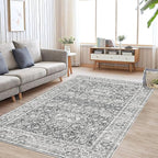 Deerly Grey Rug 6x9 Rugs for Living Room Distressed, Washable Area Rugs Non - Image 6